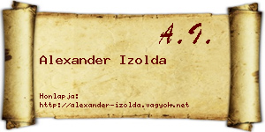 Alexander Izolda névjegykártya